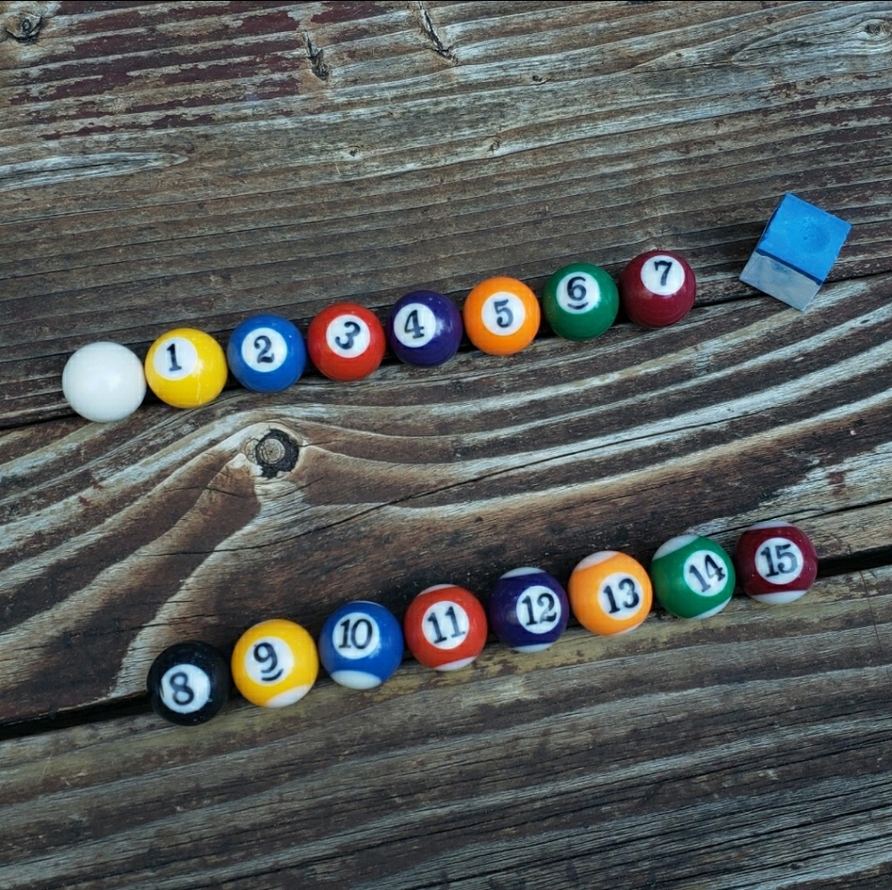 MINI Pool or Billards Balls - 15 Ball(s) and White Cue Ball